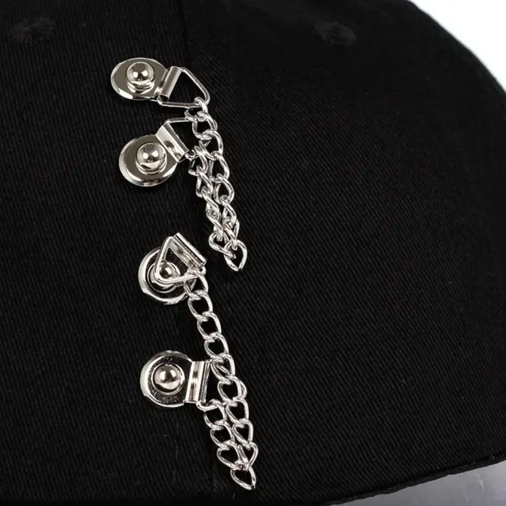 New 1pc Vintage Fashion Personalized Baseball Cap With Chain, hat, T2MIS